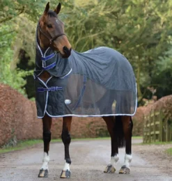 WeatherBeeta Wick-Dri II Cooler Combo Neck Rug - Charcoal -Horse Supplies Sale 1002924010 wb wickdri clr cb 3qs image lifestyle1 2 12 jpg