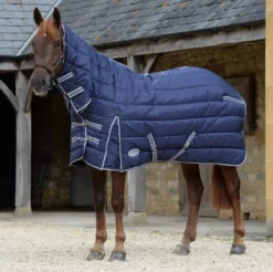 Weatherbeeta ComFiTec PP Channel Quilt II Combo Neck Heavy Stable Rug - Dark Blue/Grey/White -Horse Supplies Sale 1003907006 wb cft pp channel quiltii cbn heavy stand image lifestyle 1 6 jpg