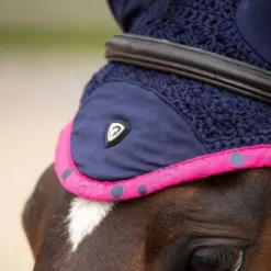 Hy Equestrian DynaMizs Ecliptic Fly Veil -Horse Supplies Sale 34583 hy equestrian dynamizs ecliptic fly veil navy magenta 02 2 jpg