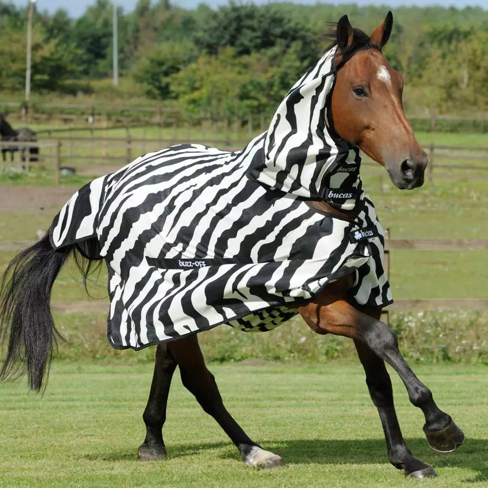 Bucas Buzz Off Zebra Fly Sheet Full Neck 14 Bucas Buzz Off Zebra Fly Sheet Full Neck - Image 12