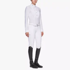 Cavalleria Toscana Women's Technical Long Sleeved Shirt - White -Horse Supplies Sale cad166 pa049 0001 2 11 3 jpg