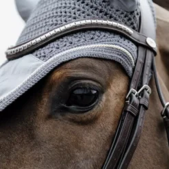 Kentucky Horsewear Kentucky Wellington Velvet Fly Veil 39 Kentucky Horsewear Kentucky Wellington Velvet Fly Veil -Horse Supplies Sale fly veil wellington basic velvet grey close 1 png