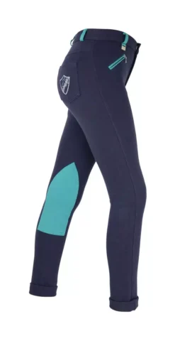 HyPerformance Belton Children's Jodhpurs -Horse Supplies Sale hyperformance belton childrens jodhpurs navy teal b 2 jpg
