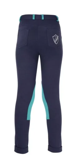 HyPerformance Belton Children's Jodhpurs -Horse Supplies Sale hyperformance belton childrens jodhpurs navy teal c 3 jpg