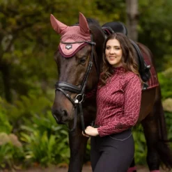 LeMieux Loire Fly Hoods -Horse Supplies Sale it03272 lifestyle loireflyhood orchid 5 2 jpg