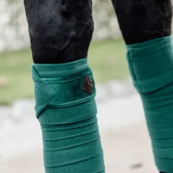 Kentucky Horsewear Kentucky Velvet Polar Fleece Bandages - 4 Pack -Horse Supplies Sale kentucky horsewear leg protection polar fleece bandages velvet dark green 1 png
