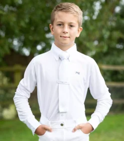 Premier Equine Mini Giulio Boy's Long Sleeve Show Shirt -Horse Supplies Sale mini giulio boy s long sleeve tie shirt white 1 6 jpg