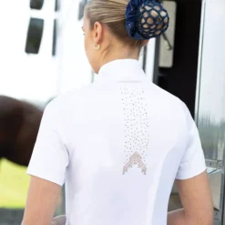 Equetech Rosalía Competition Shirt White -Horse Supplies Sale rcs back lifestyle 2 jpg