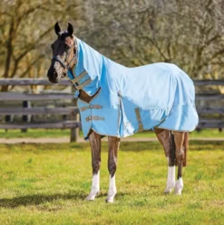 WeatherBeeta ComFiTec Classic Combo Neck Lite Turnout Rug -Horse Supplies Sale weatherbeeta comfitec classic combo neck lite blue taupe 14 jpg